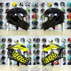 Tem Decal AGV Myth Version 2 Đen Vàng Cho Nón Fullface - Không Nón - FREESHIP