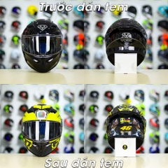 Tem Decal AGV Myth Version 2 Đen Vàng Cho Nón Fullface - Không Nón - FREESHIP