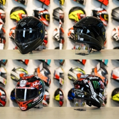 Tem Decal Shark Monster Đen Đỏ Cho Nón Fullface - Không Nón - FREESHIP