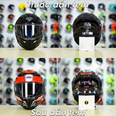 Tem Decal Honda Sonic Trắng Đỏ Cho Yohe 978 plus & Roc 01 - Không Nón - FREESHIP