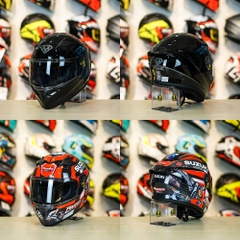 Tem Decal Suzuki Raider Đen Đỏ Cho Nón Fullface - Không Nón - FREESHIP