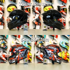 Tem Decal Suzuki Satria Đỏ Cho Fullface Yohe - TORC - AGV - LS2 không gồm nón
