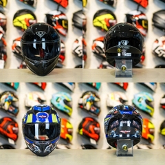 Tem Decal Suzuki Satria Xanh GP Cho Nón Fullface - Không Nón - FREESHIP