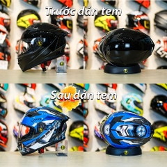 Tem Decal Yamaha Exciter Xanh GP Cho Nón Fullface - Không Nón - FREESHIP