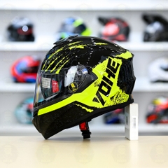 Mũ Fullface Yohe 981 Camo Đen Vàng Bóng FREESHIP