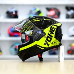 Mũ Fullface Yohe 981 Camo Đen Vàng Bóng FREESHIP