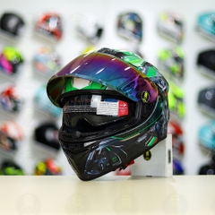 Mũ Fullface E81 Đen Bóng + Dán Tem Decal Kawasaki Ninja FREESHIP