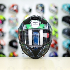 Mũ Fullface E81 Đen Bóng + Dán Tem Decal Kawasaki Ninja FREESHIP