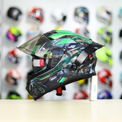 Mũ Fullface EGO E81 Đen Bóng + Dán Tem Decal Kawasaki Ninja FREESHIP