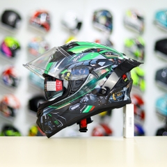 Mũ Fullface EGO E81 Đen Bóng + Dán Tem Decal Kawasaki Ninja FREESHIP