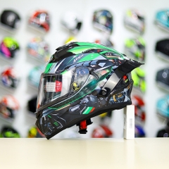 Mũ Fullface EGO E81 Đen Bóng + Dán Tem Decal Kawasaki Ninja FREESHIP