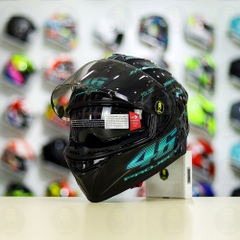 Mũ EGO E81 Đen Bóng + Dán Tem Decal AGV PROJECT 46 Xanh Ngọc FREESHIP
