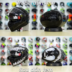 Tem Decal Venom Xám Version 2 Cho Nón Fullface - Không Nón