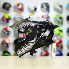 Full Combo Mũ EGO E81 Dán Tem Decal Venom Xám FREESHIP