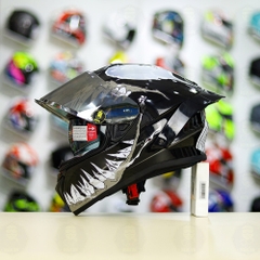 Full Combo Mũ EGO E81 Dán Tem Decal Venom Xám FREESHIP