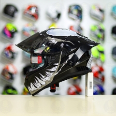 Full Combo Mũ EGO E81 Dán Tem Decal Venom Xám FREESHIP