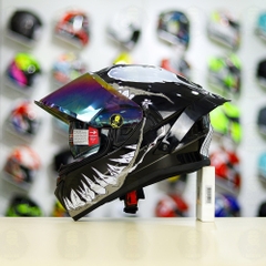 Full Combo Mũ EGO E81 Dán Tem Decal Venom Xám FREESHIP