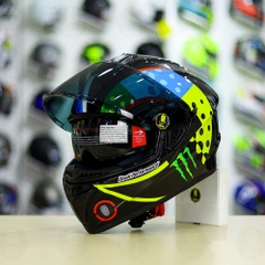 Mũ Fullface EGO E81 Đen Bóng + Dán Tem Decal Rossi Soleluna Winter Test FREESHIP