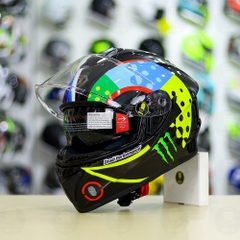 Mũ Fullface EGO E81 Đen Bóng + Dán Tem Decal Rossi Soleluna Winter Test FREESHIP