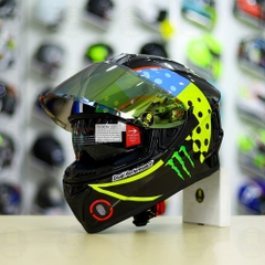 Mũ Fullface EGO E81 Đen Bóng + Dán Tem Decal Rossi Soleluna Winter Test FREESHIP