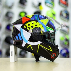 Mũ Fullface EGO E81 Đen Bóng + Dán Tem Decal Rossi Soleluna Winter Test FREESHIP