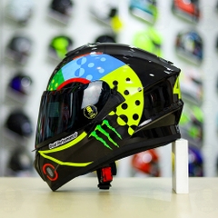 Mũ Fullface EGO E81 Đen Bóng + Dán Tem Decal Rossi Soleluna Winter Test FREESHIP