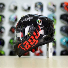 Mũ Fullface EGO E81 Đen Bóng + Dán Tem Decal AGV MYTH V1 Đỏ FREESHIP