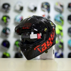 Mũ Fullface EGO E81 Đen Bóng + Dán Tem Decal AGV MYTH V1 Đỏ FREESHIP