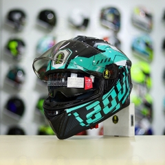 Mũ Fullface EGO E81 Đen Bóng + Dán Tem Decal AGV Myth V2 Xanh Ngọc FREESHIP