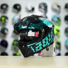 Mũ Fullface EGO E81 Đen Bóng + Dán Tem Decal AGV Myth V2 Xanh Ngọc FREESHIP
