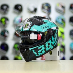 Mũ Fullface EGO E81 Đen Bóng + Dán Tem Decal AGV Myth V2 Xanh Ngọc FREESHIP