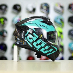 Mũ Fullface EGO E81 Đen Bóng + Dán Tem Decal AGV Myth V2 Xanh Ngọc FREESHIP