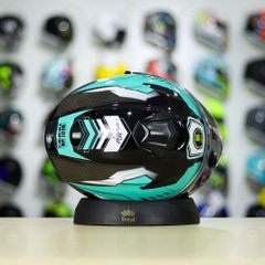 Mũ Fullface EGO E81 Đen Bóng + Dán Tem Decal AGV Myth V2 Xanh Ngọc FREESHIP