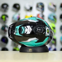 Mũ Fullface EGO E81 Đen Bóng + Tem Decal AGV Myth V2 Xanh Ngọc FREESHIP