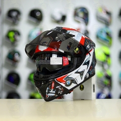 Mũ Fullface EGO E81 Đen Bóng + Dán Tem Decal BMW HP4 Đỏ FREESHIP