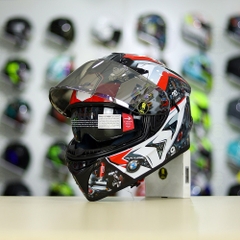 Mũ Fullface EGO E81 Đen Bóng + Dán Tem Decal BMW HP4 Đỏ FREESHIP