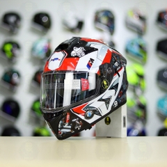 Mũ Fullface EGO E81 Đen Bóng + Dán Tem Decal BMW HP4 Đỏ FREESHIP