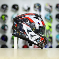 Mũ Fullface EGO E81 Đen Bóng + Dán Tem Decal BMW HP4 Đỏ FREESHIP