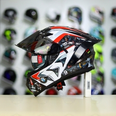 Full Combo Mũ EGO E81 Tem Decal BMW HP4 Đỏ FREESHIP