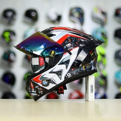 Full Combo Mũ EGO E81 Tem Decal BMW HP4 Đỏ FREESHIP