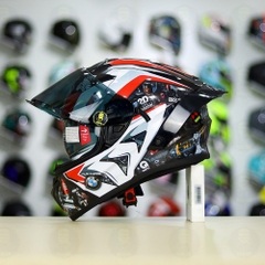 Full Combo Mũ EGO E81 Tem Decal BMW HP4 Đỏ FREESHIP