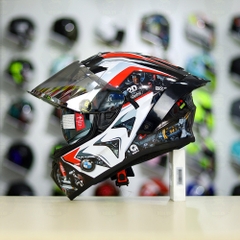 Full Combo Mũ EGO E81 Tem Decal BMW HP4 Đỏ FREESHIP