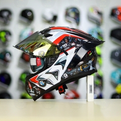 Full Combo Mũ EGO E81 Tem Decal BMW HP4 Đỏ FREESHIP