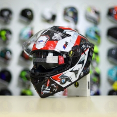 Full Combo Mũ EGO E81 Tem Decal BMW HP4 Đỏ FREESHIP