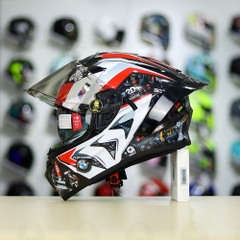 Full Combo Mũ EGO E81 Tem Decal BMW HP4 Đỏ FREESHIP