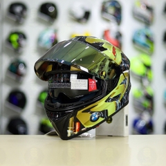 Mũ Fullface EGO E81 Đen Bóng + Dán Tem Decal BMW Vàng FREESHIP