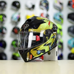 Mũ Fullface EGO E81 Đen Bóng + Dán Tem Decal BMW Vàng FREESHIP