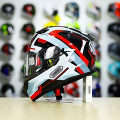 Mũ Fullface EGO E81 Đen Bóng + Dán Tem Decal Shoei BRINK Xám Bạc Đỏ FREESHIP