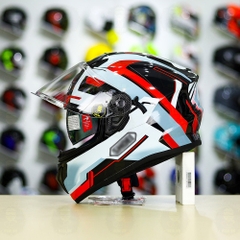 Mũ Fullface EGO E81 Đen Bóng + Dán Tem Decal Shoei BRINK Xám Bạc Đỏ FREESHIP