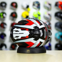 Mũ Fullface EGO E81 Đen Bóng + Dán Tem Decal Shoei BRINK Xám Bạc Đỏ FREESHIP